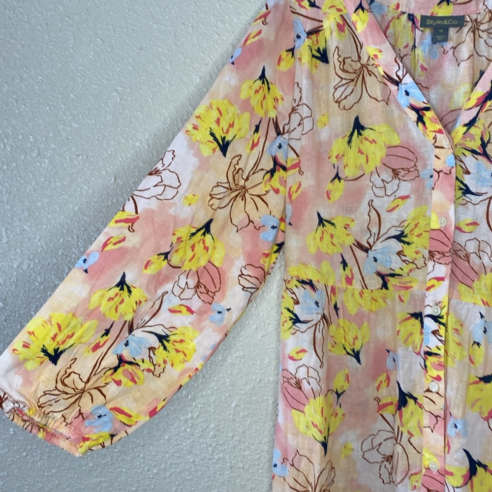 NWT Style & Co Floral Button-Down Dress Size 1X - Picture 7 of 14